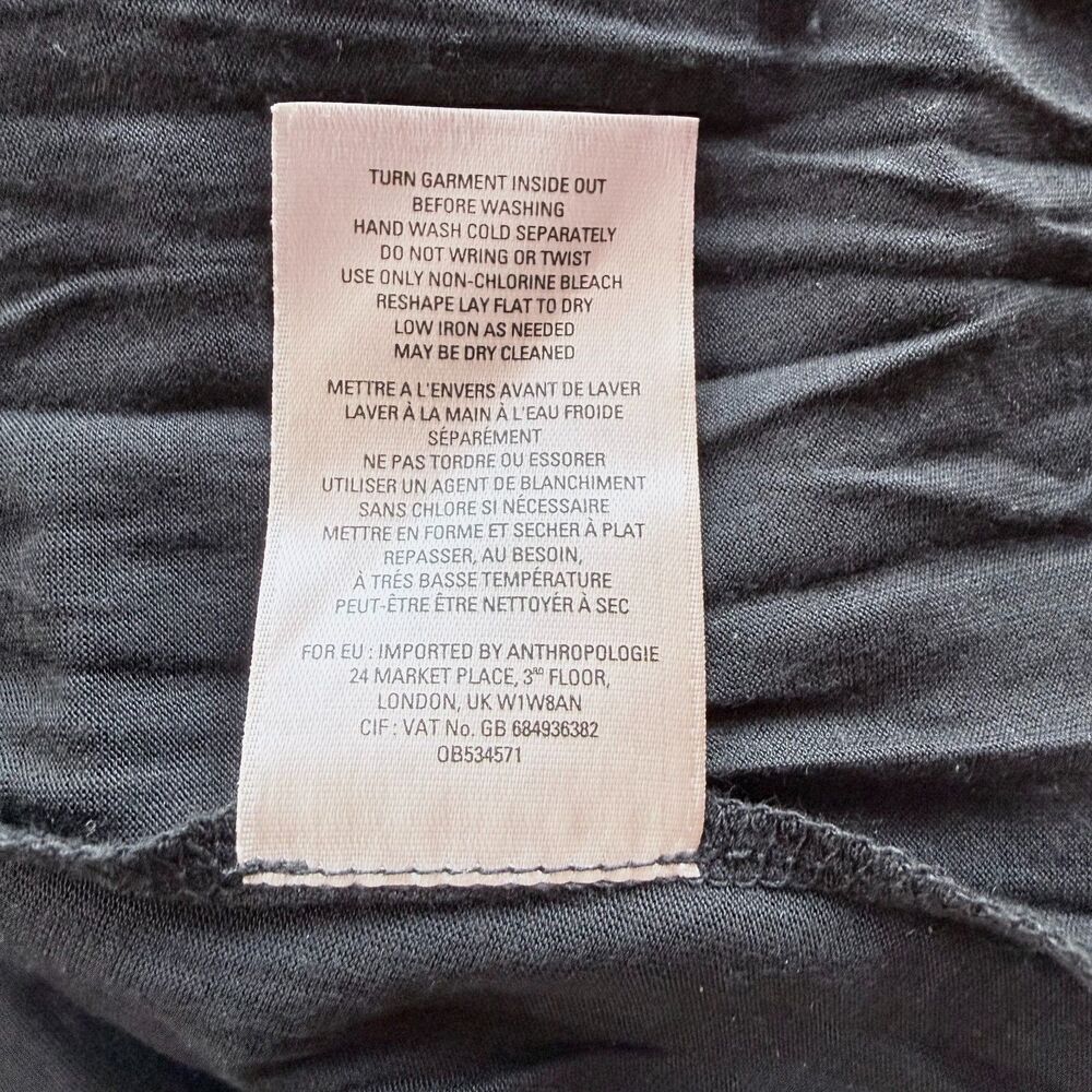 Anthropologie Maeve Fleurs du Nuit Embroidered Tulle Skirt Black Size Small EUC - Picture 11 of 13
